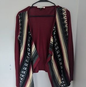 Maroon Printed Cardigan Sweater